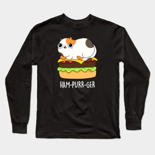 Ham-purr-get Cute Cat Burger Pun Long Sleeve T-Shirt